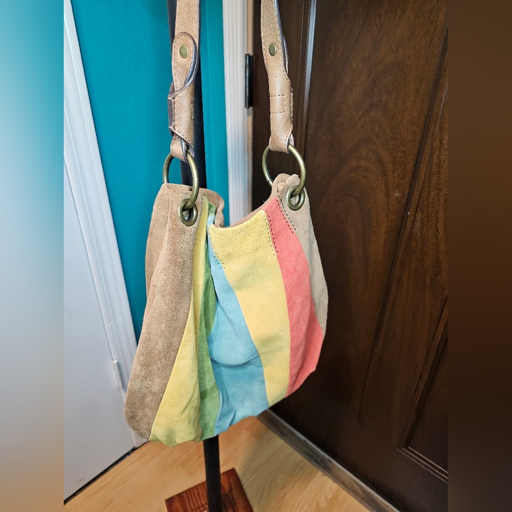 Nine West Vintage America Collection Stripe Suede Boho Ziggy Handbag